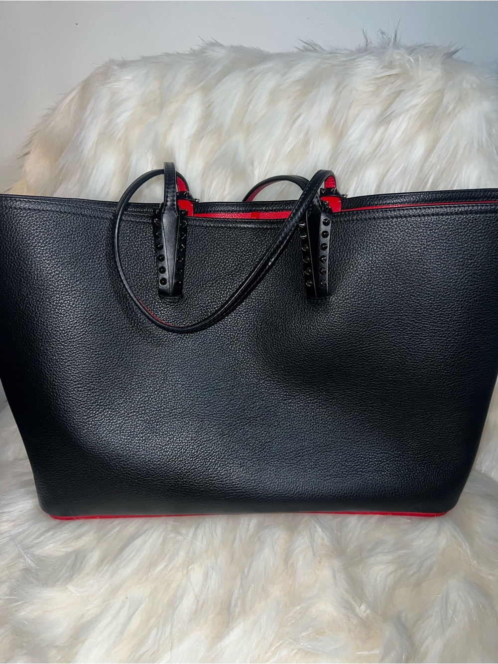 AUTHENTIC Christian Louboutin Cabata Black Leather Large Shopper - Picture 4 of 6